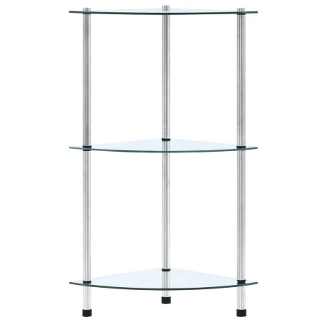 vidaXL Regal mit 3 Ablagen Transparent 30x30x67 cm Hartglas