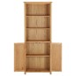 vidaXL Bücherregal mit 2 Türen 70x30x180 cm Massivholz Eiche vidaXL Bücherregal mit 2 Türen 70x30x180 cm Massivholz Eiche