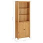 vidaXL Bücherregal mit 2 Türen 70x30x180 cm Massivholz Eiche vidaXL Bücherregal mit 2 Türen 70x30x180 cm Massivholz Eiche