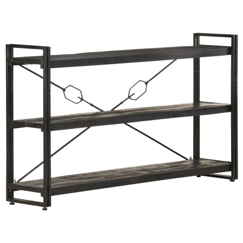 vidaXL Bücherregal 3 Fächer Schwarz 140x30x80 cm Mango Massivholz vidaXL Bücherregal 3 Fächer Schwarz 140x30x80 cm Mango Massivholz