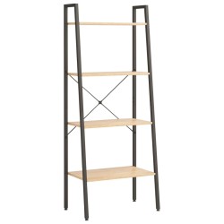 vidaXL Standregal 4 Böden Hellbraun und Schwarz 56x35x140 cm