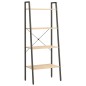 vidaXL Standregal 4 Böden Hellbraun und Schwarz 56x35x140 cm vidaXL Standregal 4 Böden Hellbraun und Schwarz 56x35x140 cm
