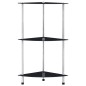 vidaXL Regal mit 3 Ablagen Schwarz 30x30x67 cm Hartglas vidaXL Regal mit 3 Ablagen Schwarz 30x30x67 cm Hartglas