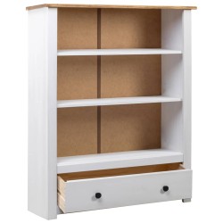 vidaXL Bücherregal Weiß 80 x 35 x 110 cm Massivholz Panama-Kiefer