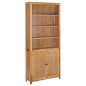 vidaXL Bücherregal mit 2 Türen 90x30x200 cm Massivholz Eiche vidaXL Bücherregal mit 2 Türen 90x30x200 cm Massivholz Eiche
