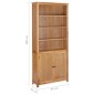 vidaXL Bücherregal mit 2 Türen 90x30x200 cm Massivholz Eiche vidaXL Bücherregal mit 2 Türen 90x30x200 cm Massivholz Eiche