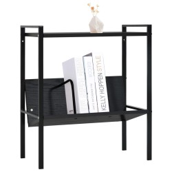 vidaXL Bücherregal 2 Regalböden Schwarz 52x28x59 cm Holzwerkstoff