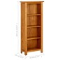 vidaXL Bücherregal 4 Fächer 45x22x110 cm Massivholz Eiche vidaXL Bücherregal 4 Fächer 45x22x110 cm Massivholz Eiche