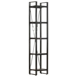 vidaXL Bücherregal 5 Fächer Schwarz 40x30x180 cm Mango Massivholz