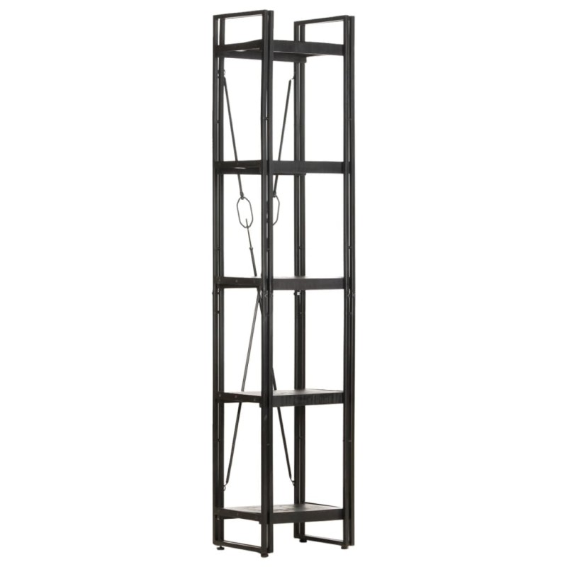 vidaXL Bücherregal 5 Fächer Schwarz 40x30x180 cm Mango Massivholz vidaXL Bücherregal 5 Fächer Schwarz 40x30x180 cm Mango Massivholz