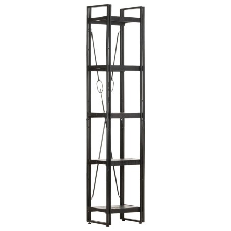 vidaXL Bücherregal 5 Fächer Schwarz 40x30x180 cm Mango Massivholz
