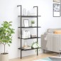 vidaXL Leiterregal mit 4 Böden Schwarz 64x35x152,5 cm vidaXL Leiterregal mit 4 Böden Schwarz 64x35x152,5 cm