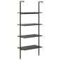 vidaXL Leiterregal mit 4 Böden Schwarz 64x35x152,5 cm vidaXL Leiterregal mit 4 Böden Schwarz 64x35x152,5 cm