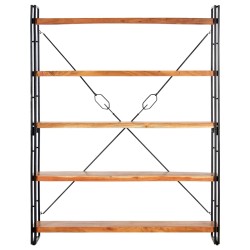 vidaXL Bücherregal 5 Fächer 140x30x180 cm Akazie Massivholz