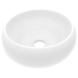 vidaXL Luxuriöses Waschbecken Rund Matt Weiß 40x15 cm Keramik