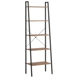 vidaXL Standregal 5 Böden Dunkelbraun und Schwarz 56x35x174 cm