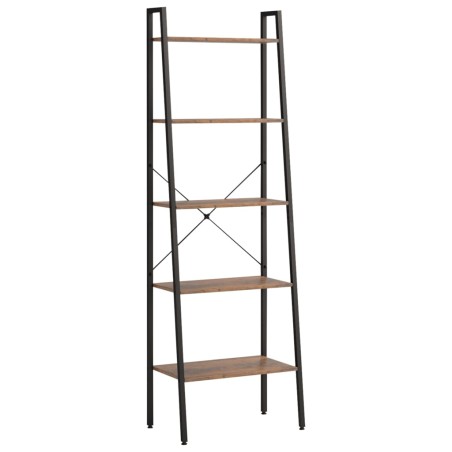 vidaXL Standregal 5 Böden Dunkelbraun und Schwarz 56x35x174 cm