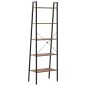 vidaXL Standregal 5 Böden Dunkelbraun und Schwarz 56x35x174 cm vidaXL Standregal 5 Böden Dunkelbraun und Schwarz 56x35x174 cm