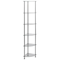 vidaXL Regal mit 6 Ablagen Transparent 30x30x160 cm Hartglas