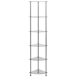 vidaXL Regal mit 6 Ablagen Transparent 30x30x160 cm Hartglas