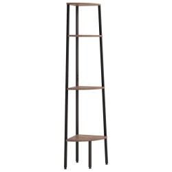 vidaXL Eckregal mit 4 Ablagen Dunkelbraun und Schwarz 45,5x31,5x150 cm