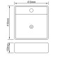 vidaXL Waschbecken mit Überlauf 41 x 41 x 15 cm Keramik Silbern vidaXL Waschbecken mit Überlauf 41 x 41 x 15 cm Keramik Silbern