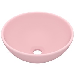 vidaXL Luxus-Waschbecken Rund Matt Rosa 32,5x14 cm Keramik