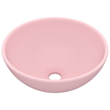 vidaXL Luxus-Waschbecken Rund Matt Rosa 32,5x14 cm Keramik