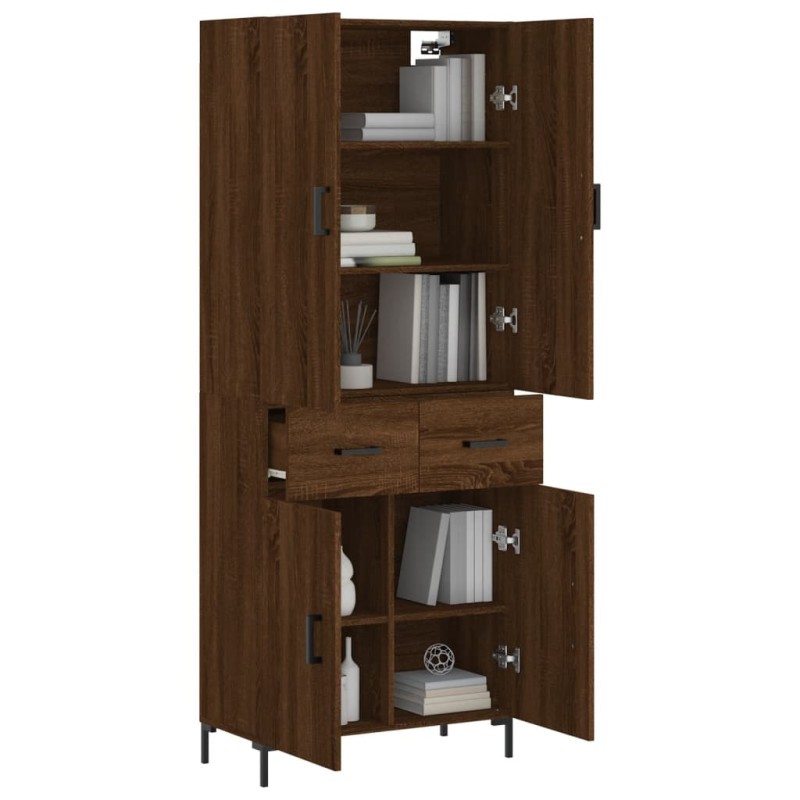 vidaXL Highboard Braun Eichen-Optik 69,5x34x180 cm Holzwerkstoff vidaXL Highboard Braun Eichen-Optik 69,5x34x180 cm Holzwerkstoff