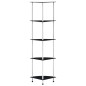 vidaXL Regal mit 5 Ablagen Schwarz 30x30x130 cm Hartglas vidaXL Regal mit 5 Ablagen Schwarz 30x30x130 cm Hartglas