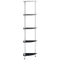 vidaXL Regal mit 5 Ablagen Schwarz 30x30x130 cm Hartglas vidaXL Regal mit 5 Ablagen Schwarz 30x30x130 cm Hartglas