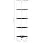 vidaXL Regal mit 5 Ablagen Schwarz 30x30x130 cm Hartglas vidaXL Regal mit 5 Ablagen Schwarz 30x30x130 cm Hartglas