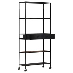 vidaXL Bücherregal 80x35x180 cm Raues Mangoholz & Eisen