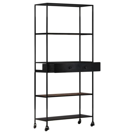 vidaXL Bücherregal 80x35x180 cm Raues Mangoholz & Eisen