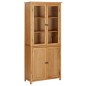vidaXL Bücherschrank mit 4 Türen 80x35x180 cm Eiche Massivholz & Glas vidaXL Bücherschrank mit 4 Türen 80x35x180 cm Eiche Massivholz & Glas