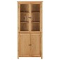 vidaXL Bücherschrank mit 4 Türen 80x35x180 cm Eiche Massivholz & Glas vidaXL Bücherschrank mit 4 Türen 80x35x180 cm Eiche Massivholz & Glas