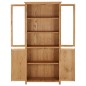 vidaXL Bücherschrank mit 4 Türen 80x35x180 cm Eiche Massivholz & Glas vidaXL Bücherschrank mit 4 Türen 80x35x180 cm Eiche Massivholz & Glas