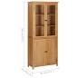 vidaXL Bücherschrank mit 4 Türen 80x35x180 cm Eiche Massivholz & Glas vidaXL Bücherschrank mit 4 Türen 80x35x180 cm Eiche Massivholz & Glas