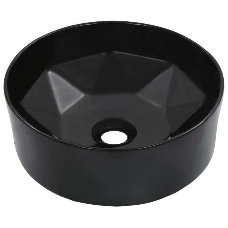 vidaXL Waschbecken 36 x 14 cm Keramik Schwarz vidaXL Waschbecken 36 x 14 cm Keramik Schwarz