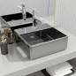 vidaXL Waschbecken mit Wasserhahnloch 38x30x11,5cm Keramik Silbern vidaXL Waschbecken mit Wasserhahnloch 38x30x11,5cm Keramik Silbern