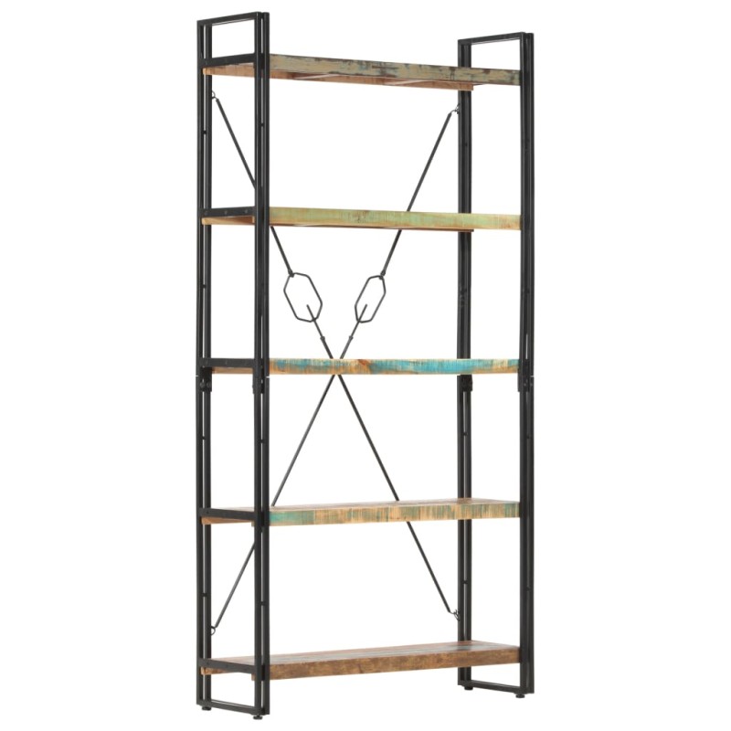 vidaXL Bücherregal 5 Fächer 90x30x180 cm Altholz Massiv vidaXL Bücherregal 5 Fächer 90x30x180 cm Altholz Massiv