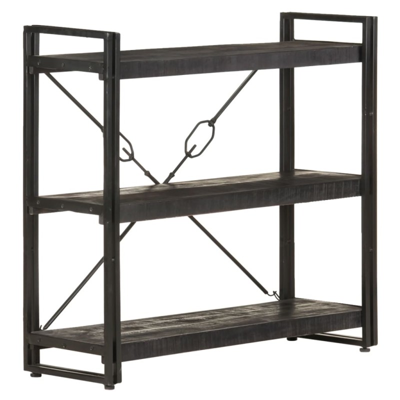vidaXL Bücherregal 3 Fächer Schwarz 90x30x80 cm Mango Massivholz vidaXL Bücherregal 3 Fächer Schwarz 90x30x80 cm Mango Massivholz