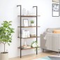 vidaXL Anlehnregal mit 4 Ablagen Dunkelbraun und Schwarz 64x35x152,5cm vidaXL Anlehnregal mit 4 Ablagen Dunkelbraun und Schwarz 64x35x152,5cm