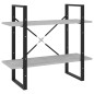 vidaXL Bücherregal 2 Fächer Betongrau 80x30x70 cm Holzwerkstoff vidaXL Bücherregal 2 Fächer Betongrau 80x30x70 cm Holzwerkstoff