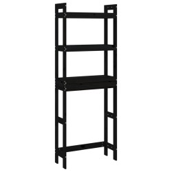 vidaXL Toilettenregal Schwarz 63x26x171 cm Massivholz Kiefer