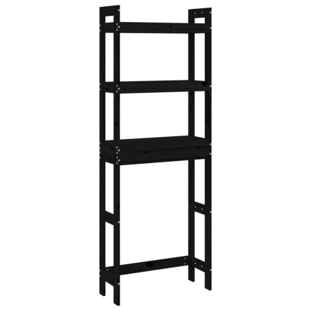 vidaXL Toilettenregal Schwarz 63x26x171 cm Massivholz Kiefer