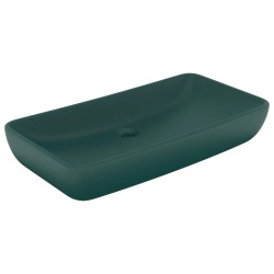 vidaXL Luxus-Waschbecken Rechteckig Matt Dunkelgrün 71x38 cm Keramik