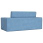 2-Sitzer Kindersofa mit Schlaffunktion Blau Weicher Plüsch 2-Sitzer Kindersofa mit Schlaffunktion Blau Weicher Plüsch