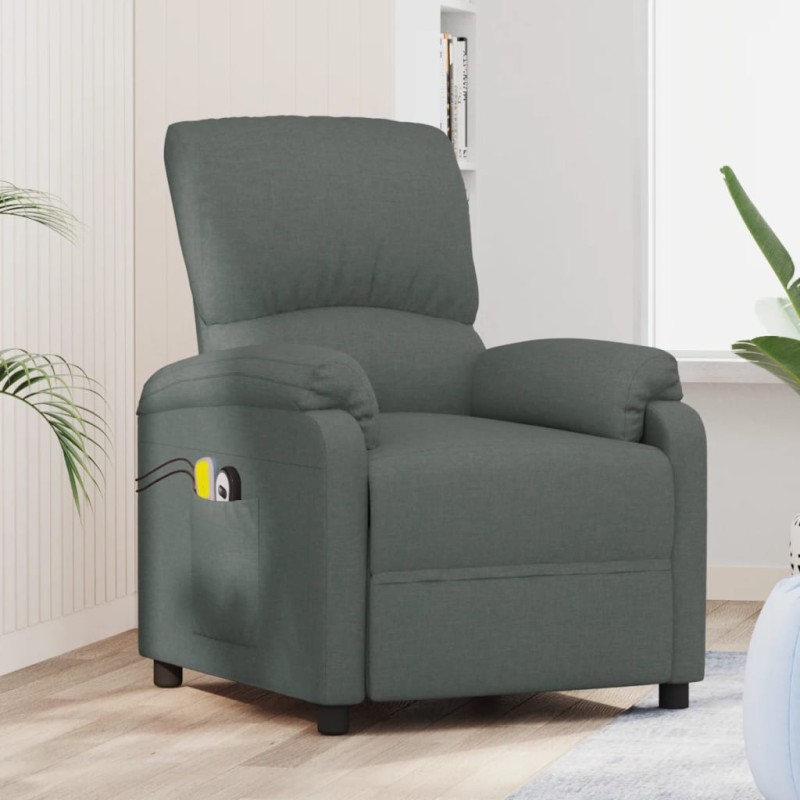 vidaXL Massagesessel mit Aufstehhilfe Dunkelgrau Stoff vidaXL Massagesessel mit Aufstehhilfe Dunkelgrau Stoff