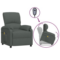 vidaXL Massagesessel mit Aufstehhilfe Dunkelgrau Stoff